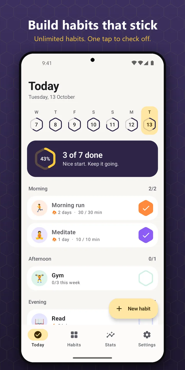 Build habits that stick: the Today screen